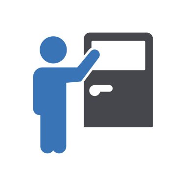 Man Knocking A Door Icon Free Vector Eps Cdr Ai Svg Vector Illustration Graphic Art