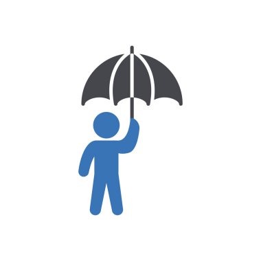 Web sitesi tasarımı ve masaüstü zarfları için adam koruma simgesi, geliştirme. premium paket.