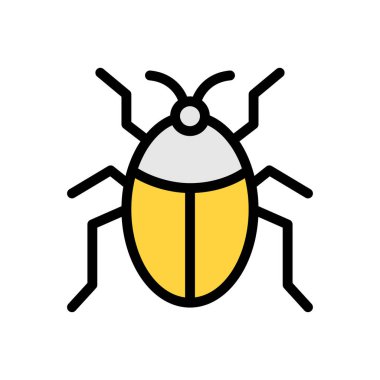 Web sitesi tasarımı ve masaüstü zarfları için böcek simgesi, geliştirme. premium paket.