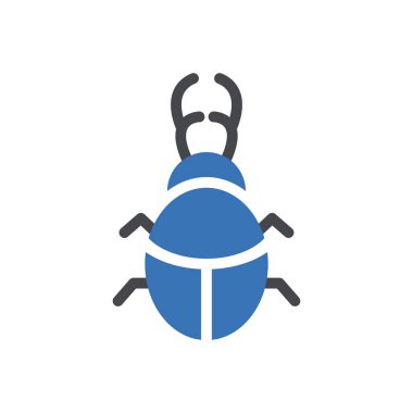 Web sitesi tasarımı ve masaüstü zarfları için böcek simgesi, geliştirme. premium paket.