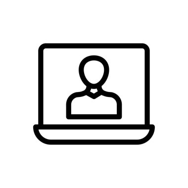 Web sitesi tasarımı ve masaüstü zarfları için dizüstü kullanıcı hesabı simgesi, geliştirme. premium paket.