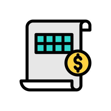 Web sitesi tasarımı ve masaüstü zarfları için muhasebe sayfası simgesi, geliştirme. premium paket.