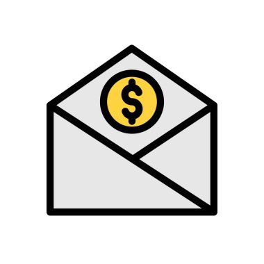 Web sitesi tasarımı ve masaüstü zarfları için vergi mesajı simgesi, geliştirme. premium paket.