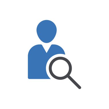 Web sitesi tasarımı ve masaüstü zarfları için arama kullanıcısı simgesi, geliştirme. premium paket.