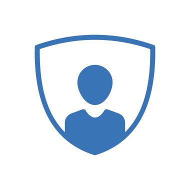 Web sitesi tasarımı ve masaüstü zarfları için kullanıcı kalkanı simgesi simgesi, geliştirme. premium paket.