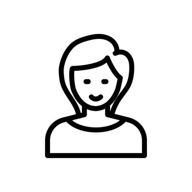 Web sitesi tasarımı ve masaüstü zarfları için kız simgesi, geliştirme. premium paket.