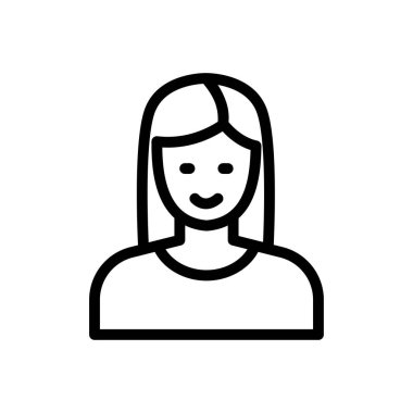 Web sitesi tasarımı ve masaüstü zarfları için kız simgesi, geliştirme. premium paket.