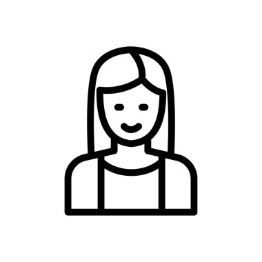 Web sitesi tasarımı ve masaüstü zarfları için kadın simgesi. premium paket.