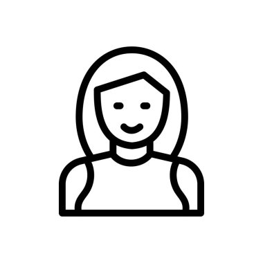 Web sitesi tasarımı ve masaüstü zarfları için kız simgesi, geliştirme. premium paket.