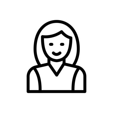 Web sitesi tasarımı ve masaüstü zarfları için profesyonel kız simgesi. premium paket.