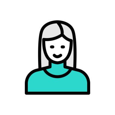 Web sitesi tasarımı ve masaüstü zarfları için kız simgesi, geliştirme. premium paket.