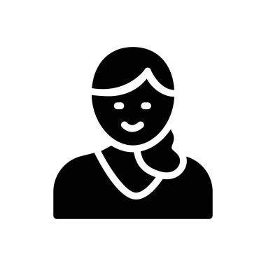 Web sitesi tasarımı ve masaüstü zarfları için kız simgesi, geliştirme. premium paket.