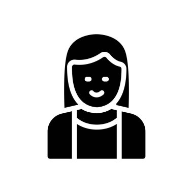 Web sitesi tasarımı ve masaüstü zarfları için kız simgesi, geliştirme. premium paket.