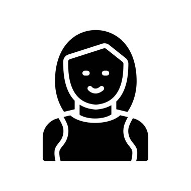 Web sitesi tasarımı ve masaüstü zarfları için kız simgesi, geliştirme. premium paket.