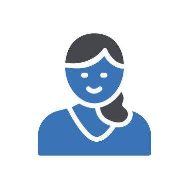 Web sitesi tasarımı ve masaüstü zarfları için kız simgesi, geliştirme. premium paket.