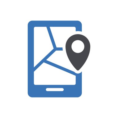 Web sitesi tasarımı ve masaüstü zarfları için harita simgesi, geliştirme. premium paket.