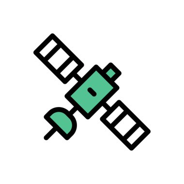 Web sitesi tasarımı ve masaüstü zarfları için uydu simgesi, geliştirme. premium paket.