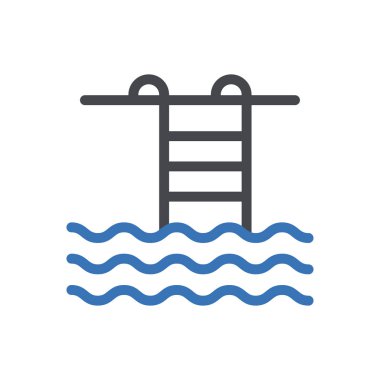 Web sitesi tasarımı ve masaüstü zarfları için havuz simgesi, geliştirme. premium paket.