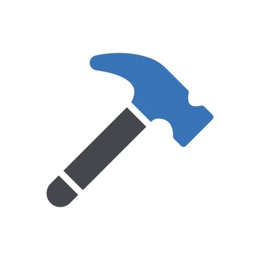 Web sitesi tasarımı ve masaüstü zarfları için çekiç simgesi, geliştirme. premium paket.