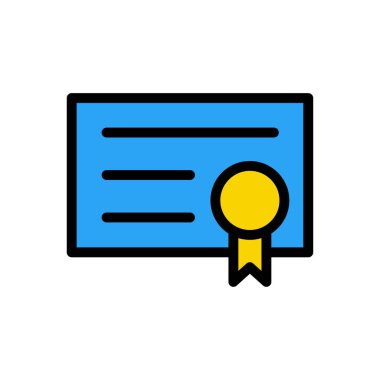 Web sitesi tasarımı ve masaüstü zarfları için sertifika simgesi, geliştirme. premium paket.