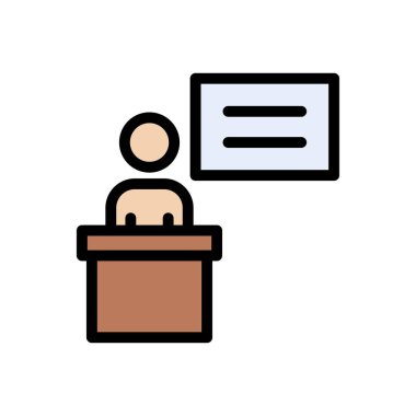 professor presentation Icon for website design and desktop envelopment, development. premium pack.
