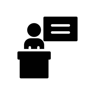 professor presentation Icon for website design and desktop envelopment, development. premium pack.