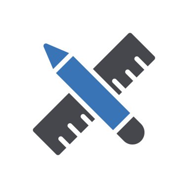 ruler pencil Icon for website design and desktop envelopment, development. premium pack.