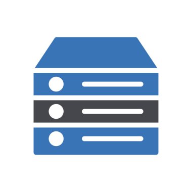 Web sitesi tasarımı ve masaüstü zarfları için sunucu simgesi, geliştirme. premium paket.