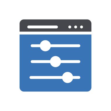 Web sitesi tasarımı ve masaüstü zarfları için ayarlama simgesi, geliştirme. premium paket.