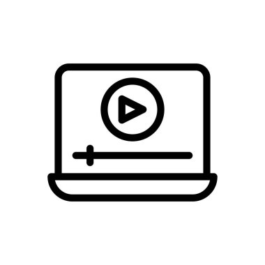 Web sitesi tasarımı ve masaüstü zarfları için video simgesi, geliştirme. premium paket.