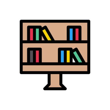 Web sitesi tasarımı ve masaüstü zarfları için kitaplık simgesi, geliştirme. premium paket.