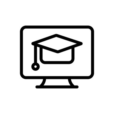 İnternet sitesi tasarımı ve masaüstü zarfları için online mezuniyet simgesi, geliştirme. premium paket.