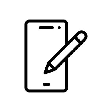 mobil not Simgesi web sitesi tasarımı ve masaüstü zarfları için, geliştirme. premium paket.