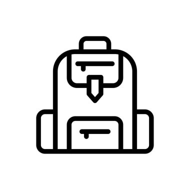 Web sitesi tasarımı ve masaüstü zarfları için sırt çantası simgesi, geliştirme. premium paket.