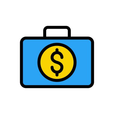 Web sitesi tasarımı ve masaüstü zarfları için dolar çanta simgesi, geliştirme. premium paket.