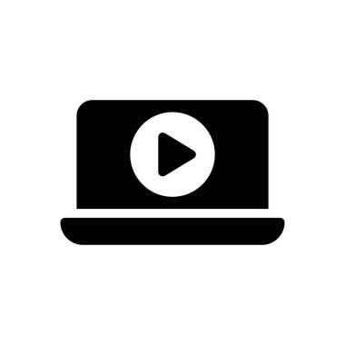 Web sitesi tasarımı ve masaüstü zarfları için dizüstü video simgesi, geliştirme. premium paket.