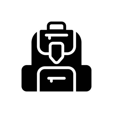 Web sitesi tasarımı ve masaüstü zarfları için sırt çantası simgesi, geliştirme. premium paket.