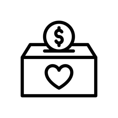 Web sitesi tasarımı ve masaüstü zarfları için bağış simgesi, geliştirme. premium paket.