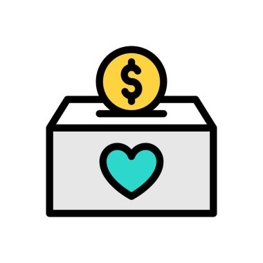 Web sitesi tasarımı ve masaüstü zarfları için bağış simgesi, geliştirme. premium paket.