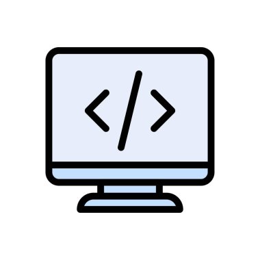 Web sitesi tasarımı ve masaüstü zarfları için simge kodlama, geliştirme. premium paket.