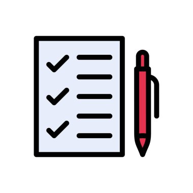 Web sitesi tasarımı ve masaüstü zarfları için görev listesi simgesi, geliştirme. premium paket.