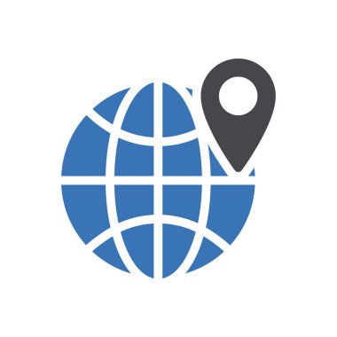 Web sitesi tasarımı ve masaüstü zarfları için harita simgesi, geliştirme. premium paket.