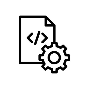 Web sitesi tasarımı ve masaüstü zarfları için betik simgesi, geliştirme. premium paket.