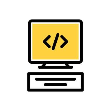 Web sitesi tasarımı ve masaüstü zarfları için simge kodlama, geliştirme. premium paket.