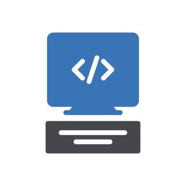 Web sitesi tasarımı ve masaüstü zarfları için simge kodlama, geliştirme. premium paket.