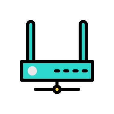 Web sitesi tasarımı ve masaüstü zarfları için router Simgesi, geliştirme. premium paket.
