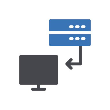 Web sitesi tasarımı ve masaüstü zarfları için sunucu simgesi, geliştirme. premium paket.