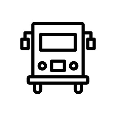 site tasarımı ve masaüstü zarfları için bus simgesi, geliştirme. premium paket.