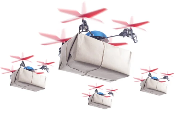 Delivery drone swarm — Stock Photo, Image