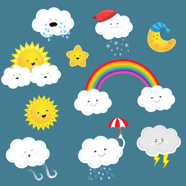 Set de icoane Weathers — Vector de stoc